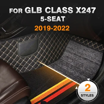 Egyéni kétrétegű autós padlószőnyegek Mercedes Benz GLB X247 osztályhoz 5 üléses 19-22 20 21 egyedi automatikus lábpárnák szőnyeg kiegészítők