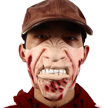 Ijesztő Freddie Latex maszk Halloween Party Fél arc Horror Maszk Rémálom Gyilkos Cosplay Jelmez kellékek