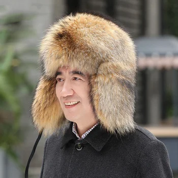 Téli férfi Lei Feng kalap bolyhos mosómedve kutyaszőr sűrített bőr szalmakalap Orosz kültéri meleg fülvédő kalap Új 2023
