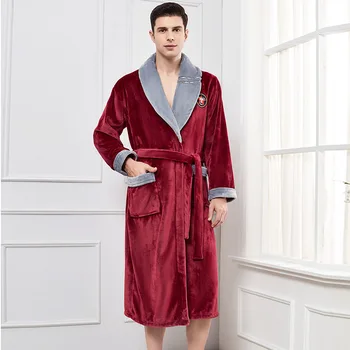 Őszi bársony kényelmes, kiváló minőségű fürdőköpeny Flanel pizsama férfiaknak Alkalmi pizsama Hálóruha társalgó Hálóruha халат женский